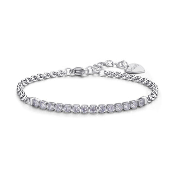 Bracciale tennis S'agapõ in acciaio 316L con zirconi SA.SDZ82