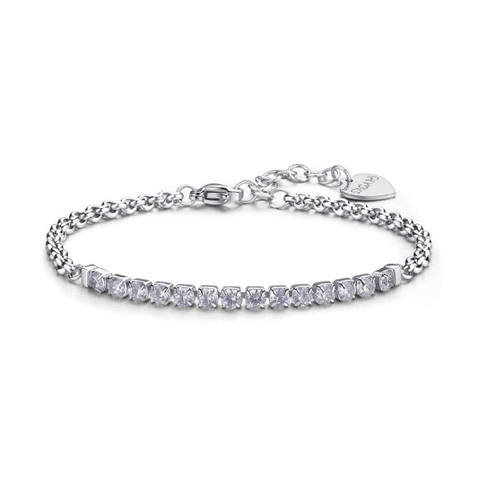 Bracciale tennis S'agapõ in acciaio 316L con zirconi SA.SDZ82