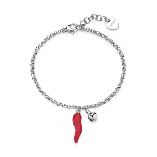 Bracciale con pendenti S'agapõ in acciaio 316L da donna SA.SFE15