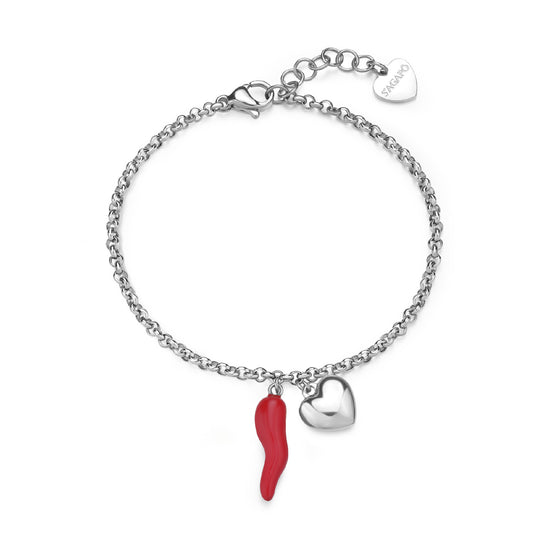 Bracciale con pendenti S'agapõ in acciaio 316L da donna SA.SFE16