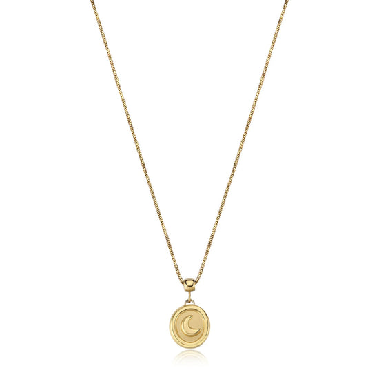 Collana S'agapõ Feelings acciaio dorato con pendente luna MISURA UNICA