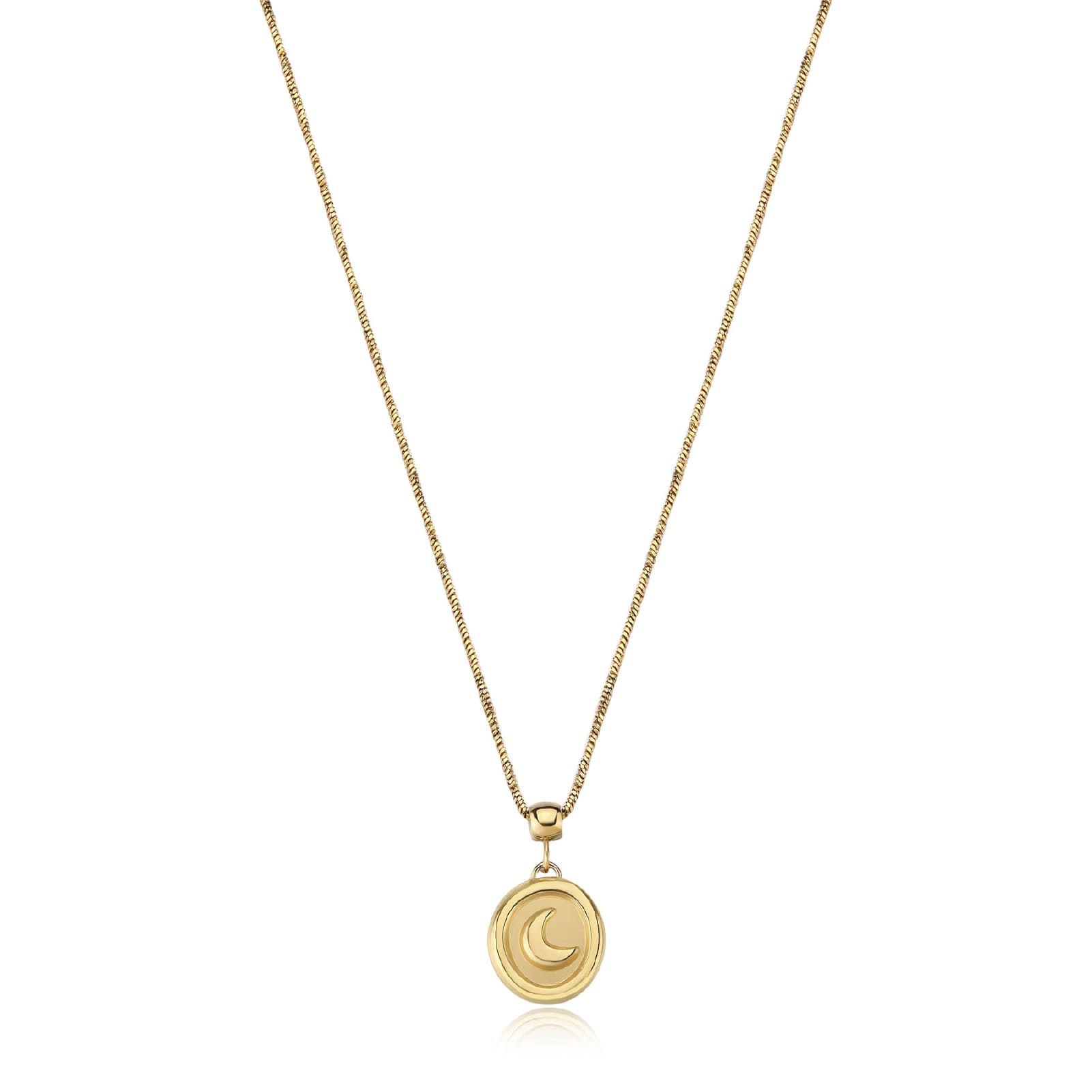 Collana S'agapõ Feelings acciaio dorato con pendente luna MISURA UNICA