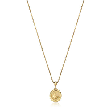 Collana S'agapõ Feelings acciaio dorato con pendente luna MISURA UNICA