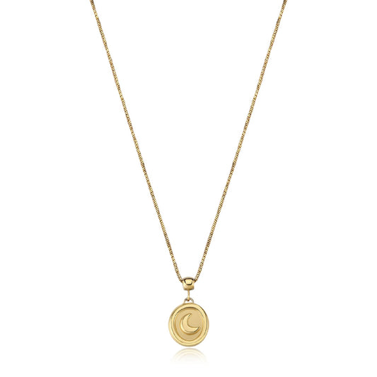 Collana S'agapõ Feelings acciaio dorato con pendente luna MISURA UNICA