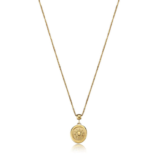 Collana S'agapõ Feelings acciaio dorato con pendente luna MISURA UNICA