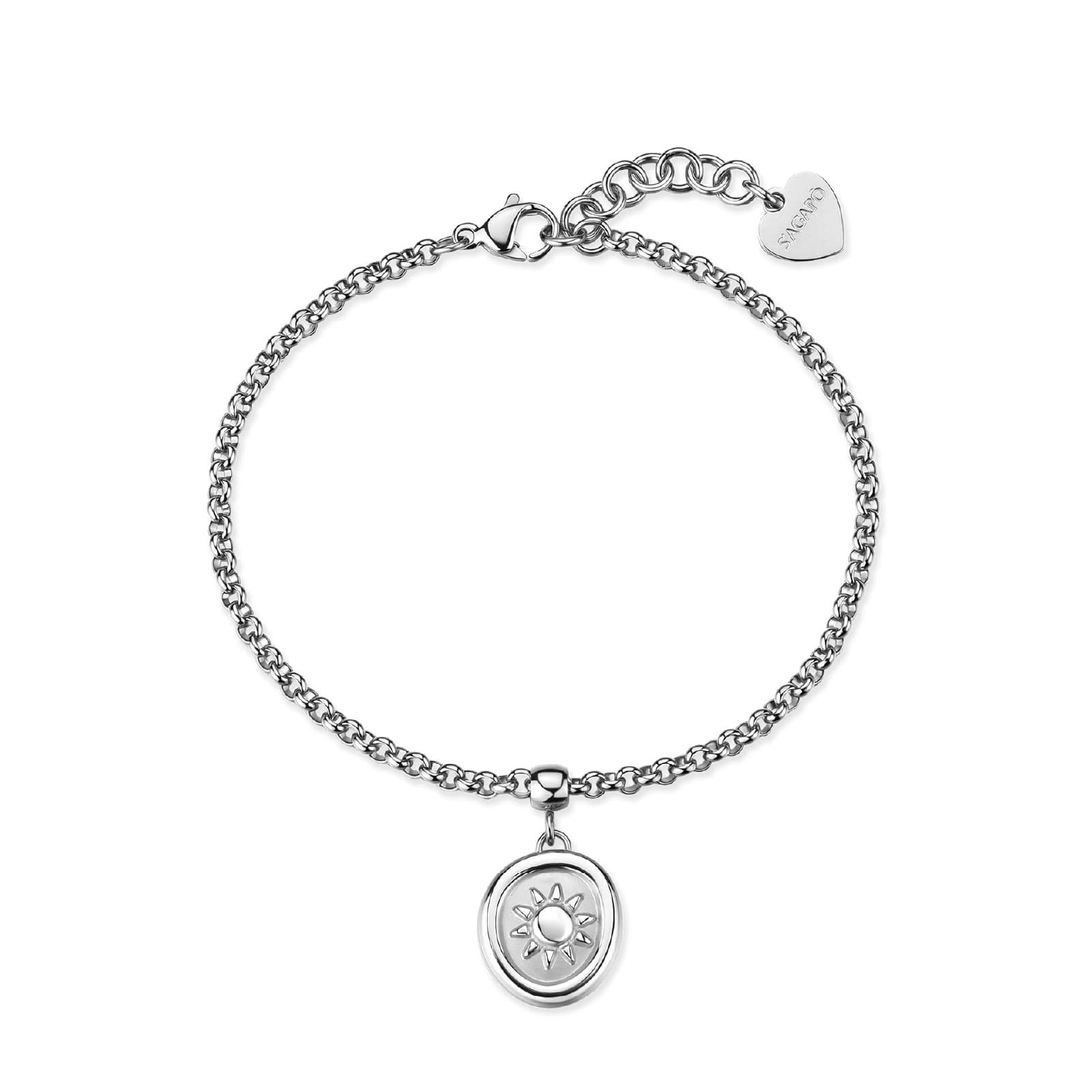 Bracciale S'agapõ Feelings con pendente satinato con sole 18,5 cm