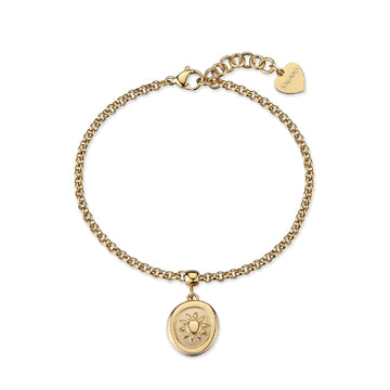 Bracciale S'agapõ Feelings acciaio finitura pvd oro con sole 18,5 cm