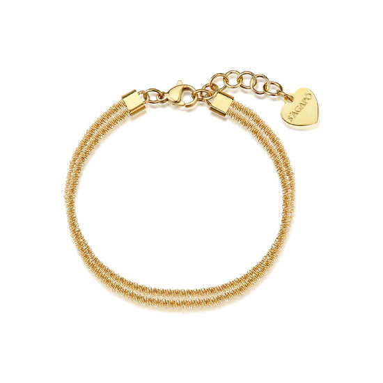 Bracciale catena multifilo S'agapõ in acciaio dorato 18,5 cm
