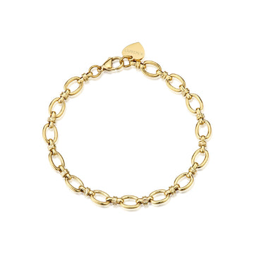 Bracciale catena a maglie ovali S'agapõ in acciaio oro 18,5 cm