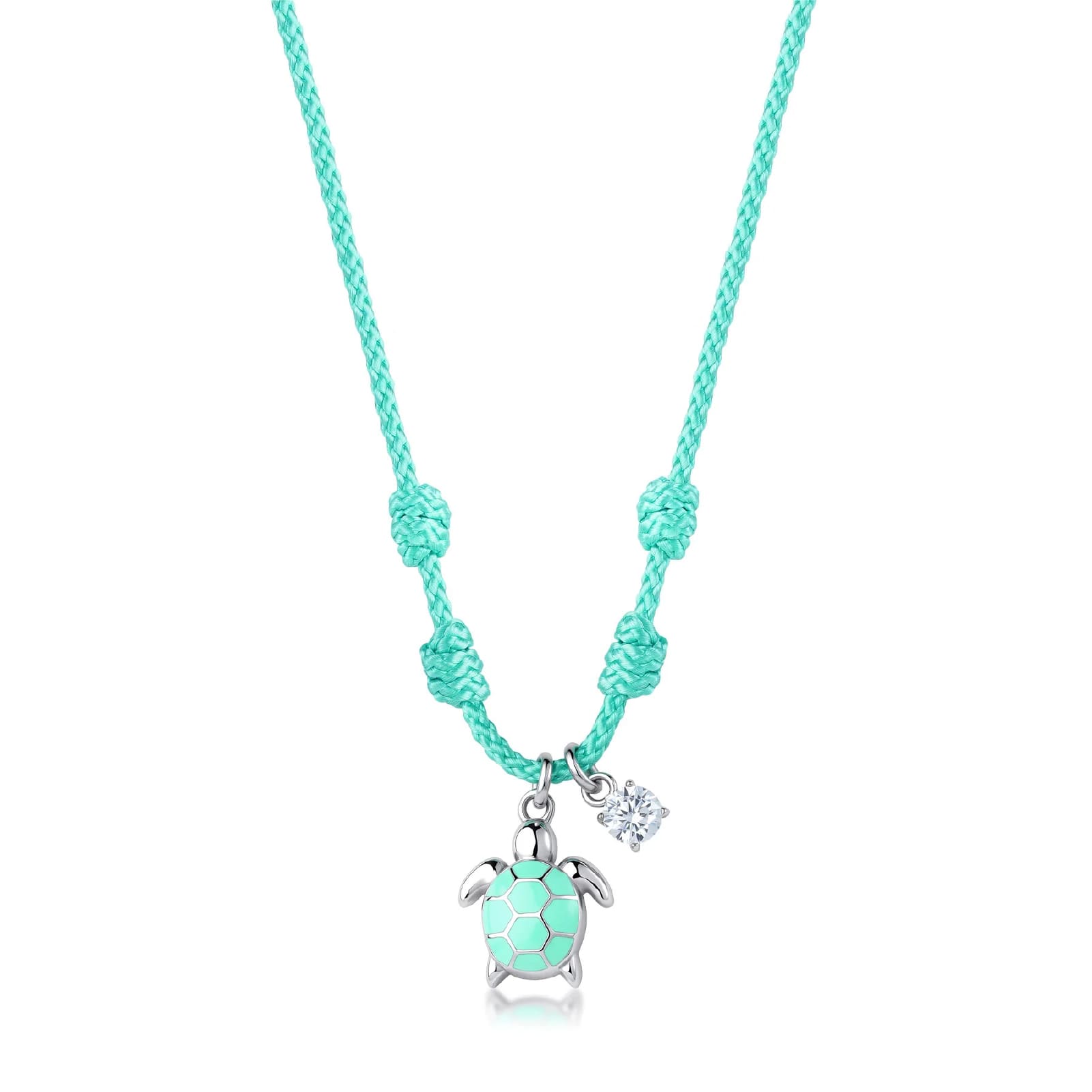 Collana chocker S'agapõ cordino azzurro e pendente tartaruga MISURA UNICA