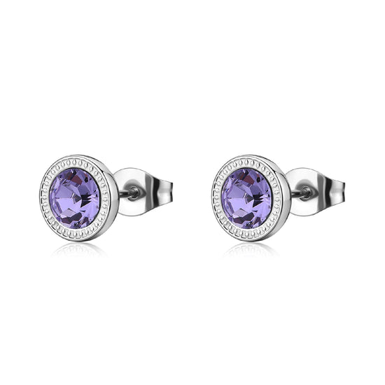 Orecchini a lobo S'agapõ Lucky Light con cristallo viola MISURA UNICA