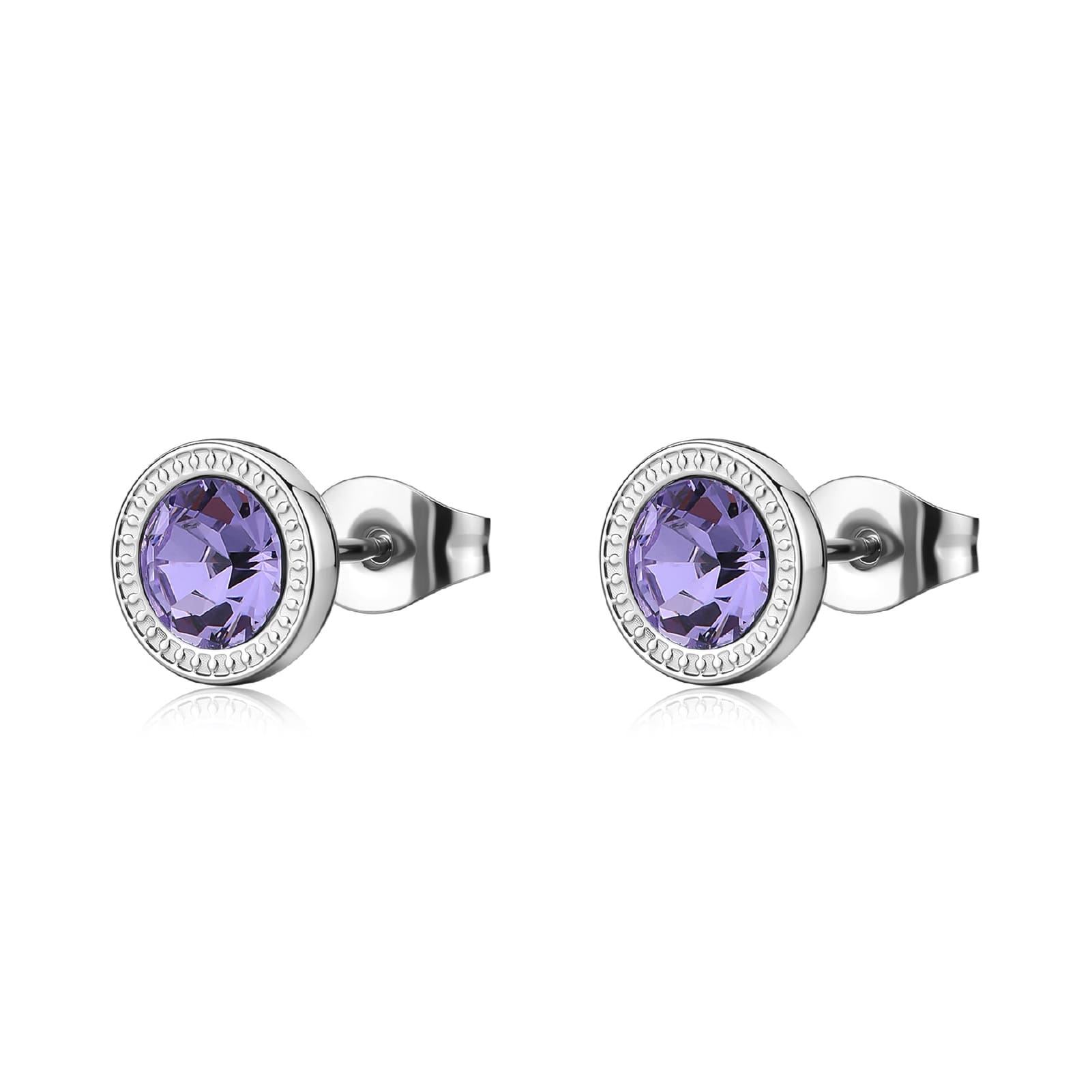 Orecchini a lobo S'agapõ Lucky Light con cristallo viola MISURA UNICA