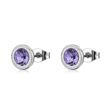 Orecchini a lobo S'agapõ Lucky Light con cristallo viola MISURA UNICA