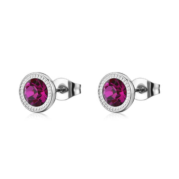 Orecchini a lobo S'agapõ Lucky Light con cristallo fucsia MISURA UNICA
