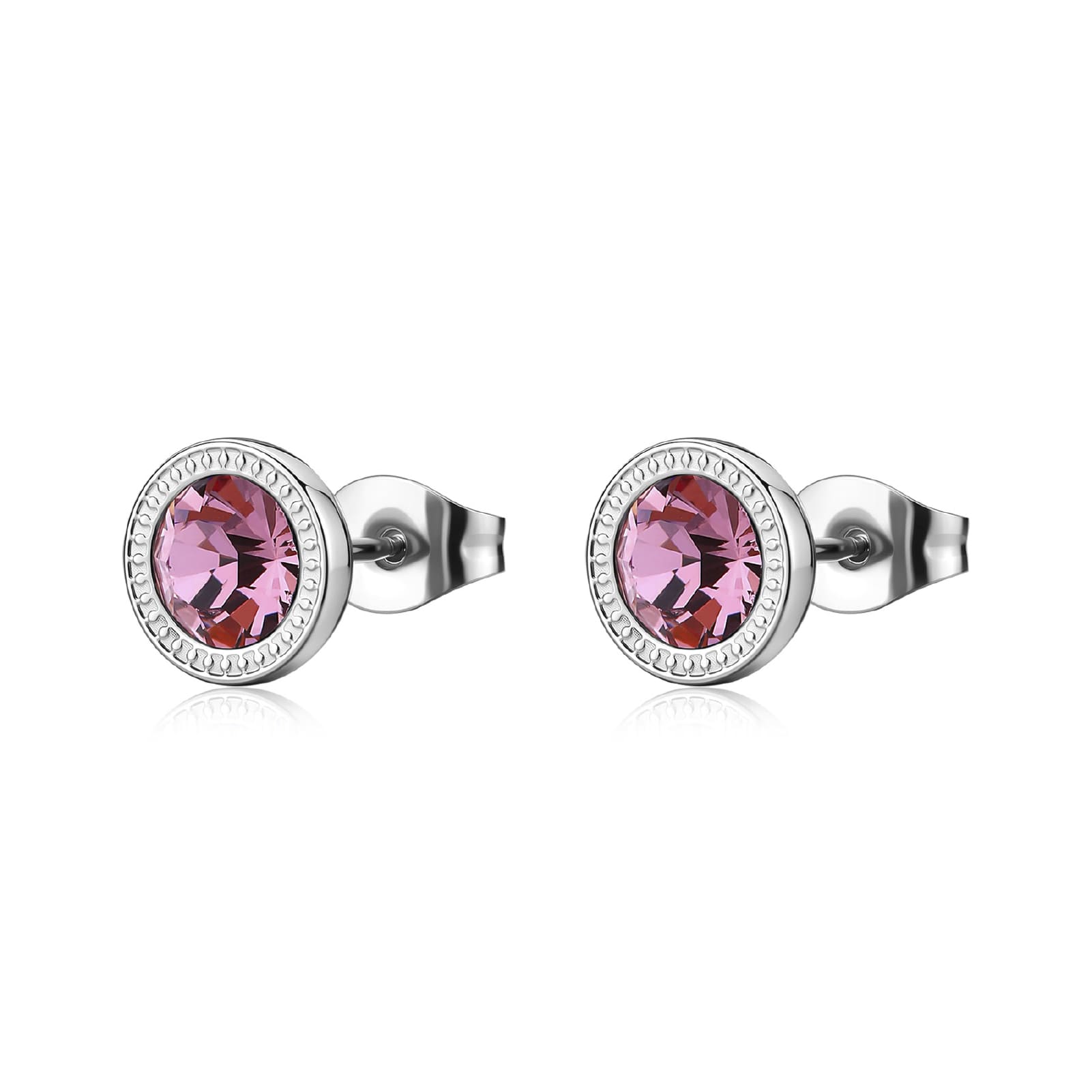 Orecchini a lobo S'agapõ Lucky Light con cristallo rosa MISURA UNICA