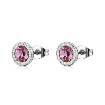 Orecchini a lobo S'agapõ Lucky Light con cristallo rosa MISURA UNICA