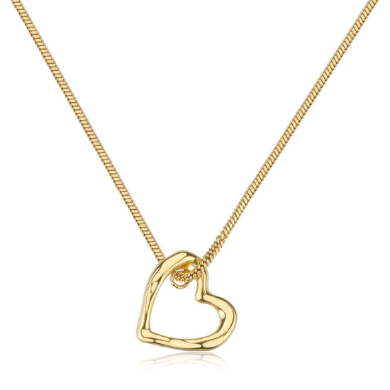 Collana donna S'agapõ in acciaio oro con pendente cuore MISURA UNICA