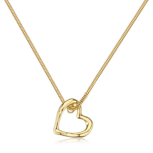 Collana donna S'agapõ in acciaio oro con pendente cuore MISURA UNICA