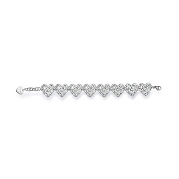 Bracciale catena S'Agapò Emotion in acciaio martellato cuori 18,5 cm