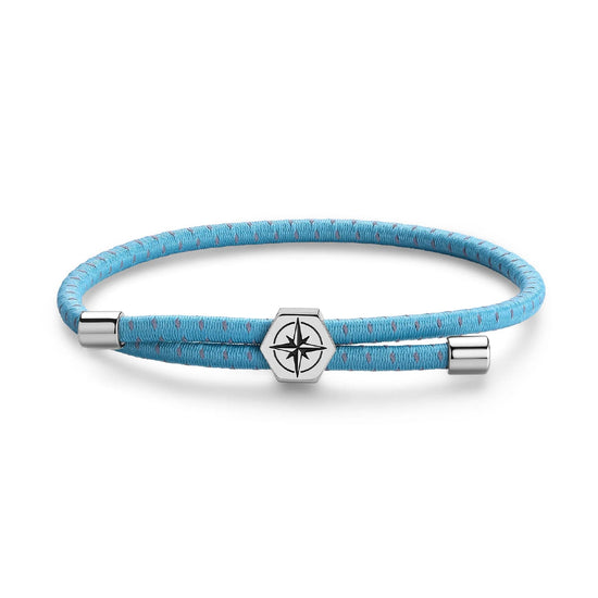 Bracciale S'agapõ in cordino elastico e rosa dei venti centrale elastico