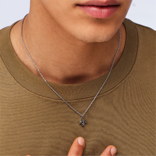 Collana da uomo S'agapõ acciaio ciondolo a forma di croce MISURA UNICA