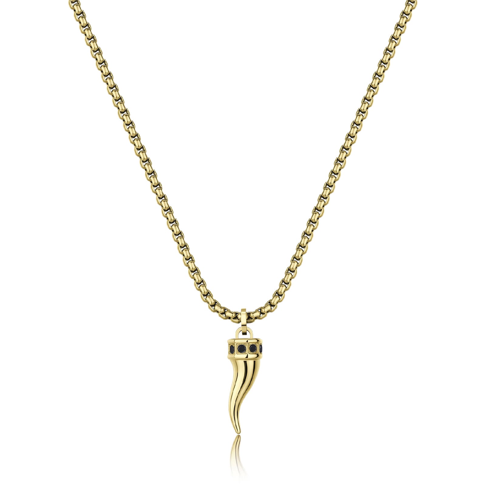 Collana S'agapõ Rouge con finitura pvd oro 14k con cornetto MISURA UNICA
