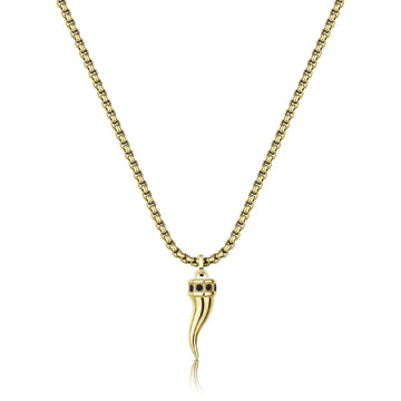 Collana S'agapõ Rouge con finitura pvd oro 14k con cornetto MISURA UNICA