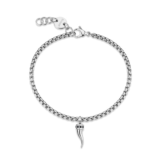 Bracciale  S'agapõ Rouge con cornetto e zirconi da uomo 21 cm