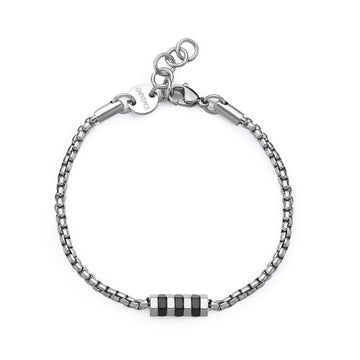 Bracciale S'agapõ in acciaio 316L e pvd nero da uomo SA.SRP80