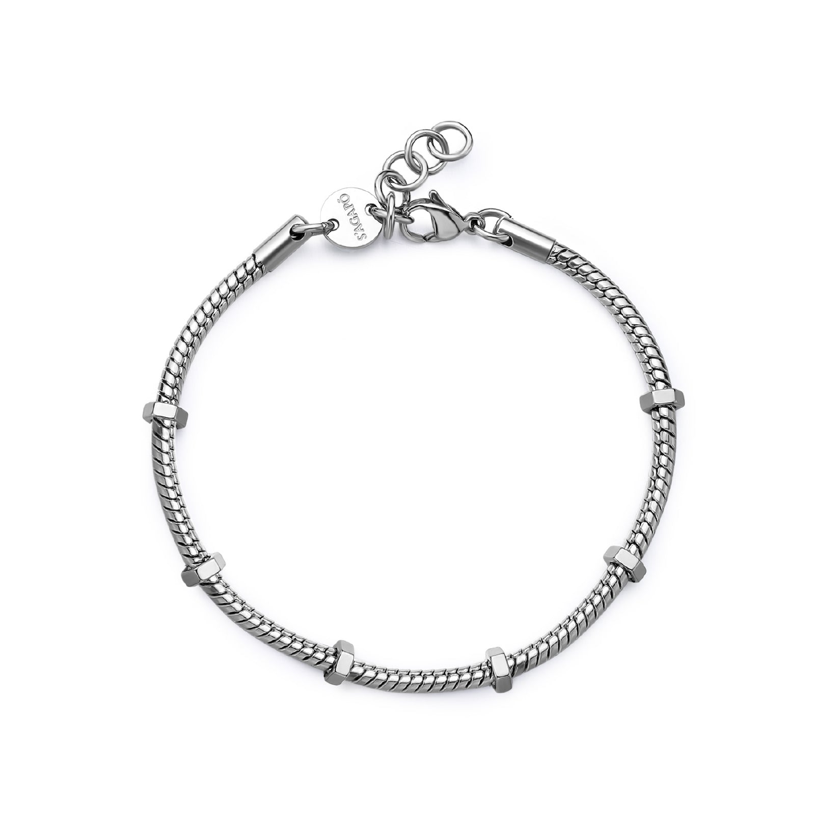 Bracciale S'agapõ in acciaio 316L di colore argento da uomo SA.SRP83