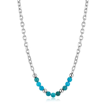 Collana girocollo S'agapõ in acciaio con sfere in apatite MISURA UNICA