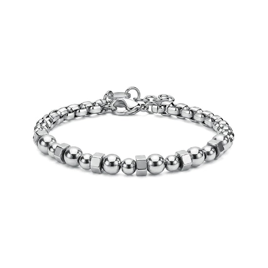 Bracciale catena S'Agapò Riot in acciaio con rondelle 21 cm