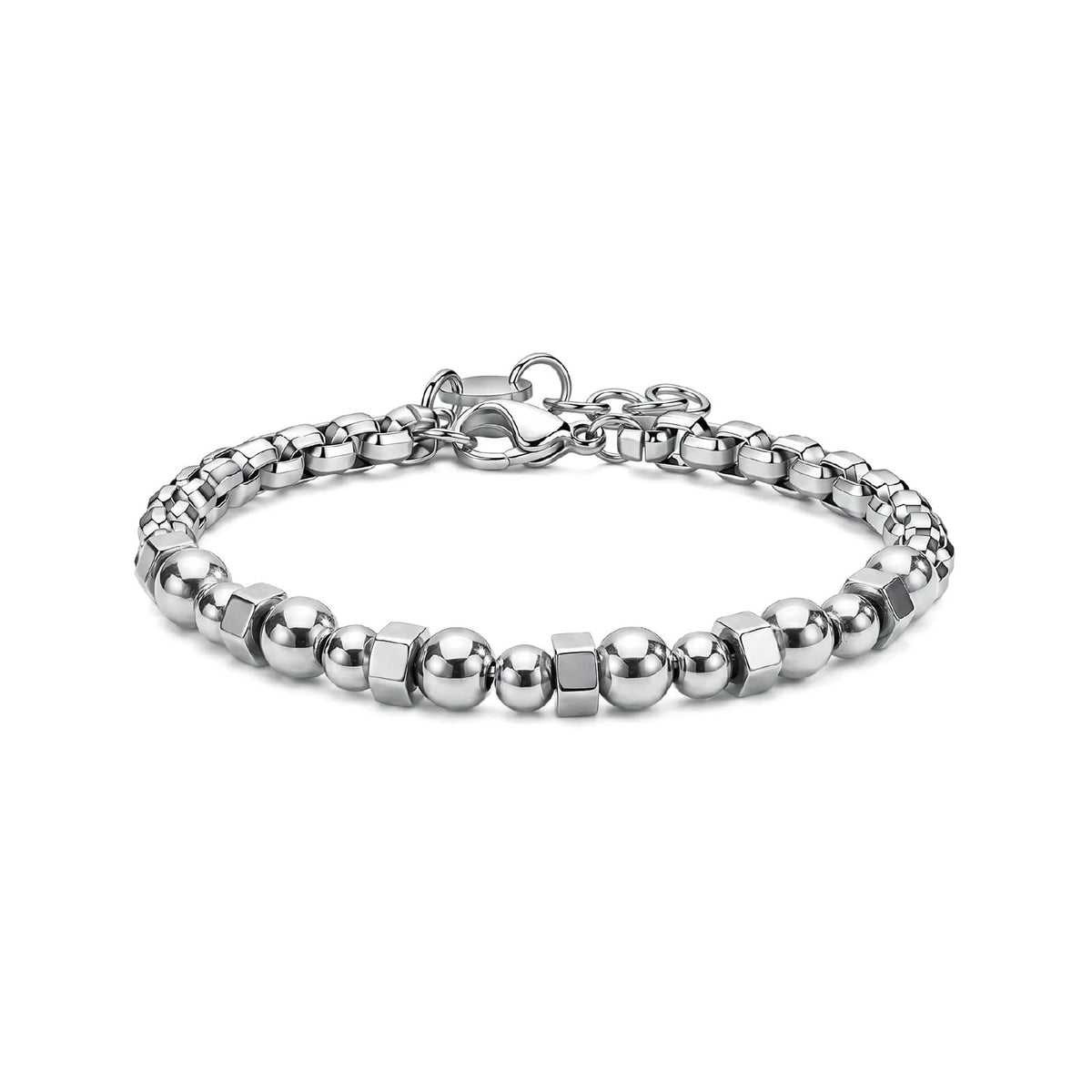 Bracciale catena S'Agapò Riot in acciaio con rondelle 21 cm