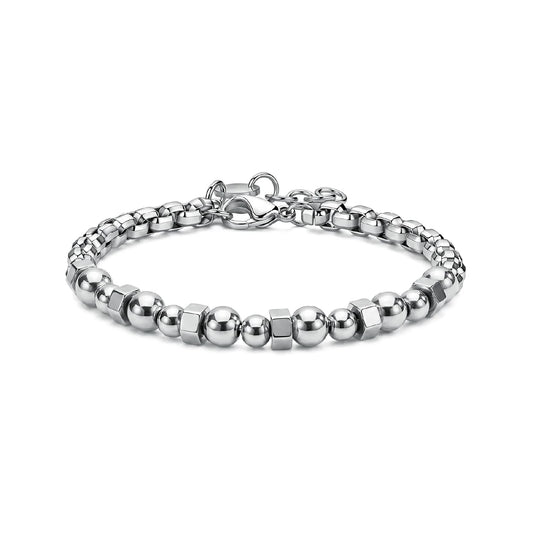 Bracciale catena S'Agapò Riot in acciaio con rondelle 21 cm