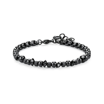 Bracciale catena S'Agapò Riot in acciaio con sfere e pvd nero 21 cm