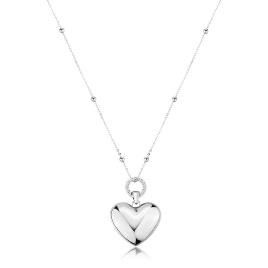 Collana con pendente cuore S'agapõ in acciaio 316L da donna SA.SSE13