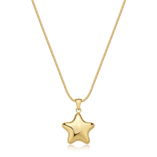 Collana con pendente stella S'agapõ in acciaio 316L dorato SA.SSE18
