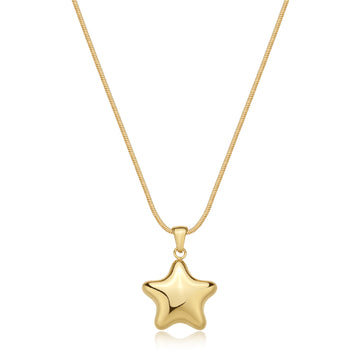 Collana con pendente stella S'agapõ in acciaio 316L dorato SA.SSE18