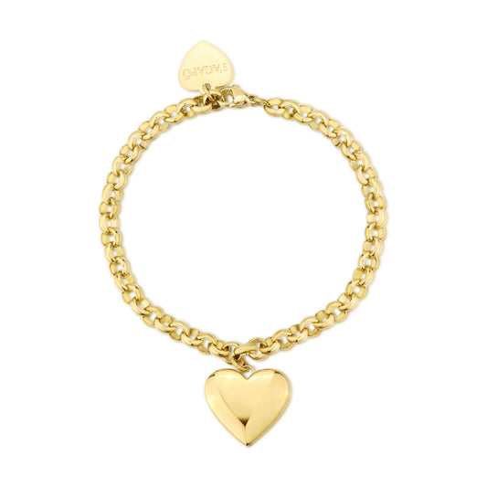 Bracciale con pendente S'agapõ in acciaio 316L oro da donna SA.SSE20