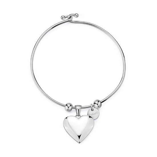 Bracciale rigido con pendente S'agapõ in acciaio 316L SA.SSE23