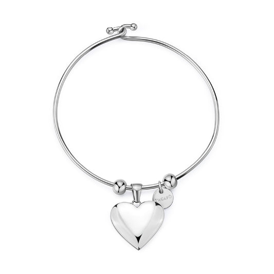 Bracciale rigido con pendente S'agapõ in acciaio 316L SA.SSE23