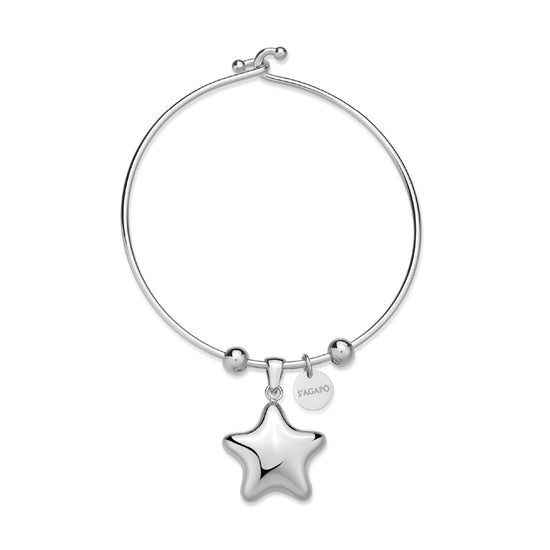 Bracciale rigido con pendente S'agapõ in acciaio 316L SA.SSE25