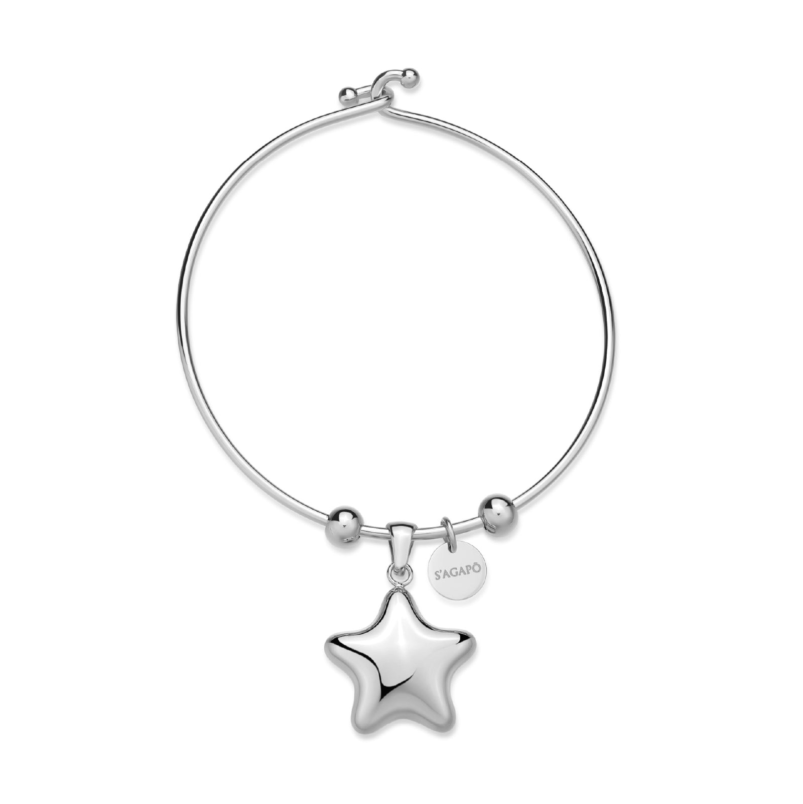 Bracciale rigido con pendente S'agapõ in acciaio 316L SA.SSE25