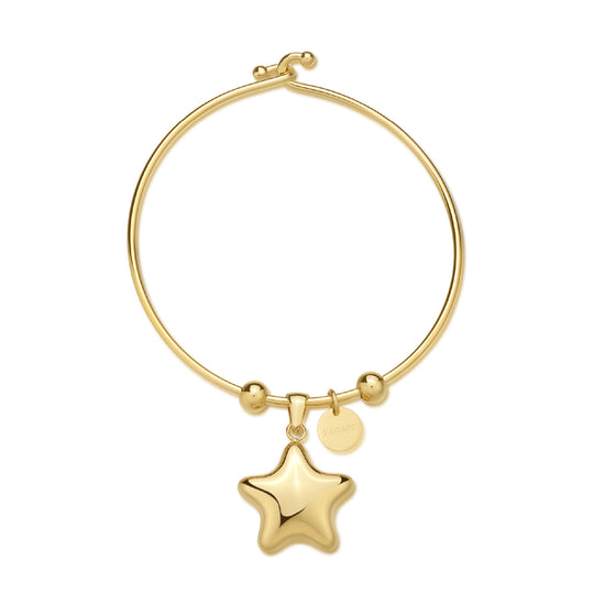Bracciale rigido con pendente S'agapõ in acciaio 316L dorato SA.SSE26