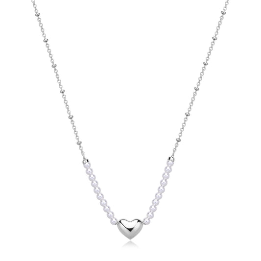 Collana girocollo da donna S'agapõ acciaio con perle e cuore MISURA UNICA