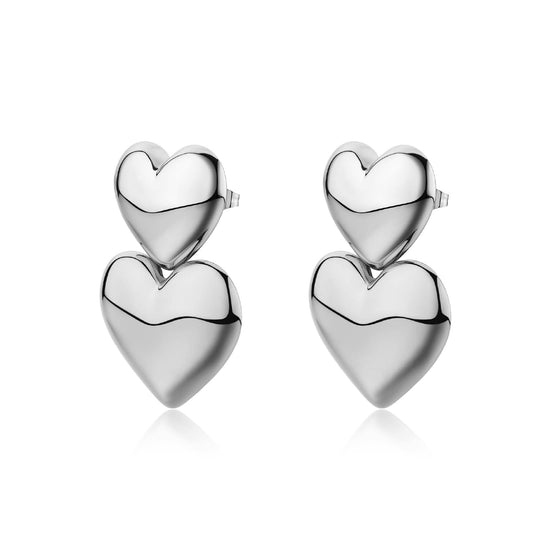Orecchini S'agapõ Stellar in acciaio 316l a forma di cuore MISURA UNICA