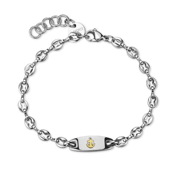 Bracciale S'agapõ Titan targa centrale con ancora da uomo 21 cm