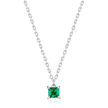 Collana girocollo S'agapõ acciaio punto luce di zircone verde MISURA UNICA