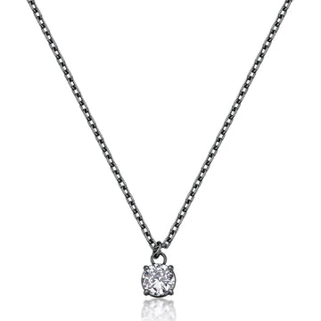 Collana punto luce S'Agapò Tricky in acciaio pvd rutenio MISURA UNICA