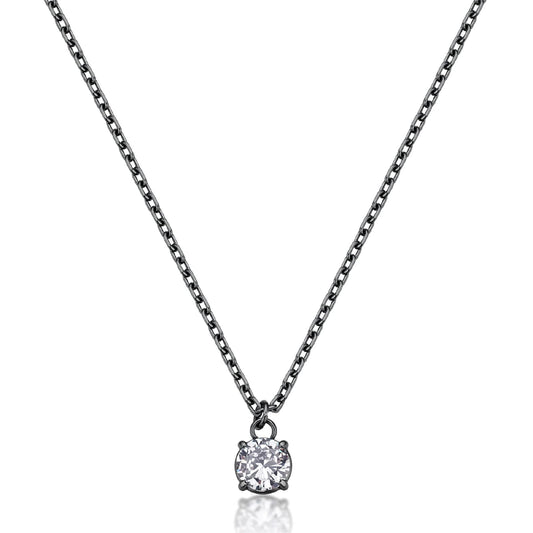 Collana punto luce S'Agapò Tricky in acciaio pvd rutenio MISURA UNICA